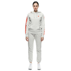 Dainese Hoodie Stripes Lady Light-Gray/Fluo-Red | 202896882-82H