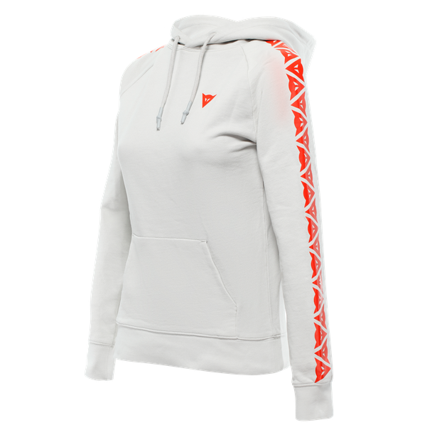 Dainese Hoodie Stripes Lady Light-Gray/Fluo-Red | 202896882-82H