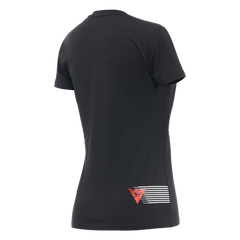 Dainese T-Shirt Logo Lady Black/Fluo-Red | 202896883-628