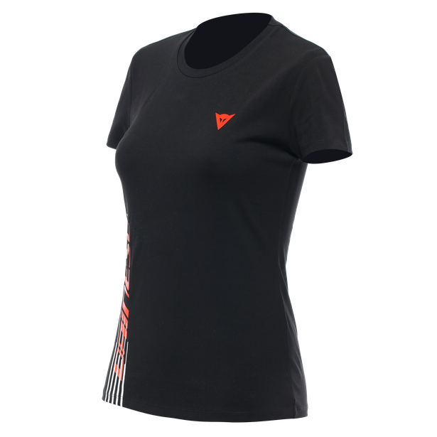 Dainese T-Shirt Logo Lady Black/Fluo-Red | 202896883-628