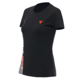 Dainese T-Shirt Logo Lady Black/Fluo-Red | 202896883-628