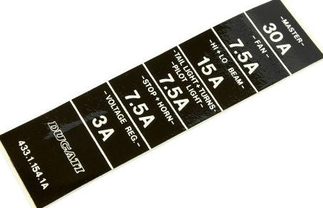 Ducati Genuine SCHEMA FUSIBILI TRANSFER | 43311541A