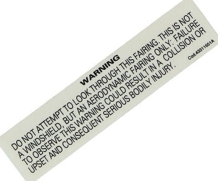 Ducati Genuine LABEL, WARNING SCREEN | 43311651A