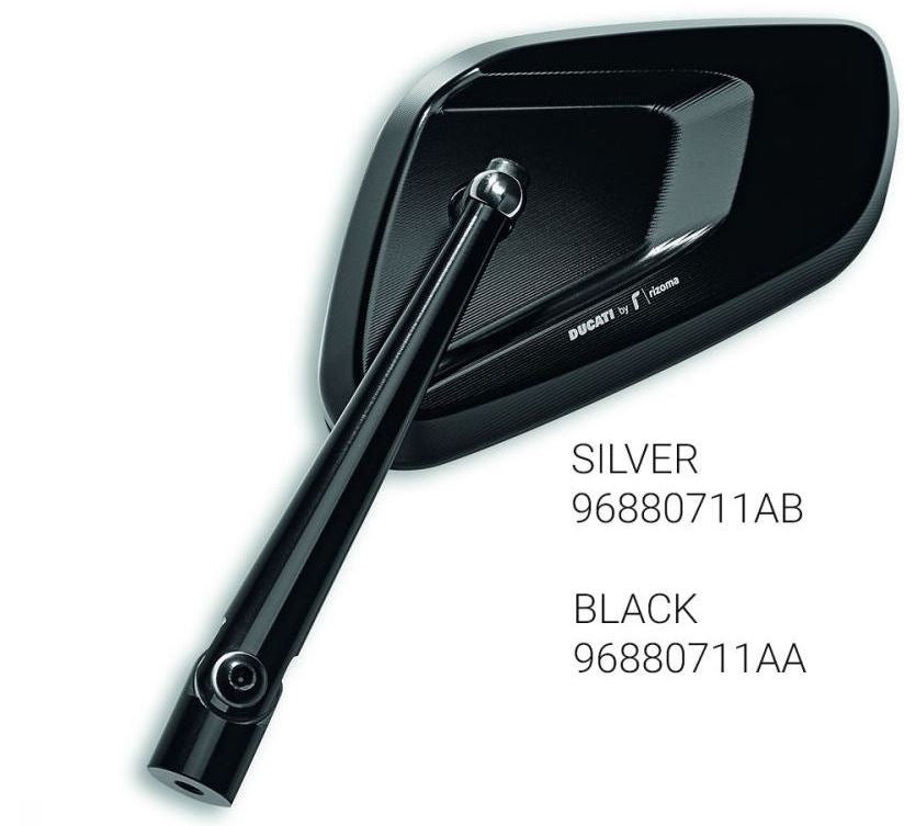 Ducati Rizoma LH Aluminium Rear-View Mirror – Silver | 96880711AB