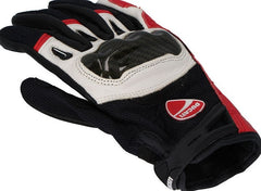 Ducati Company C1 - Fabric-leather gloves, Red-White-Black | 98104211