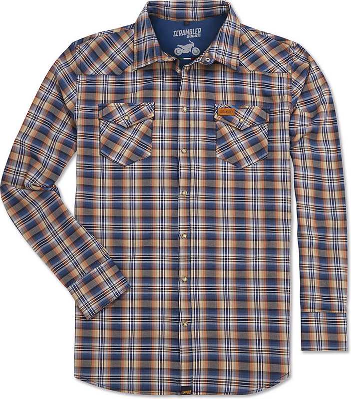 Ducati Accessories Tartan Shirt Brown-Blue For Men | 98769718