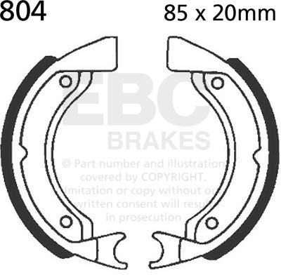 EBC-Brakes Plain Motorcycle Replacement Brake Shoes to fit Front Left