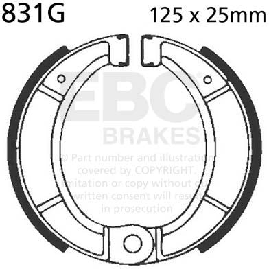 EBC-Brakes Motorcycle Grooved Replacement Brake Shoes to fit Front Left