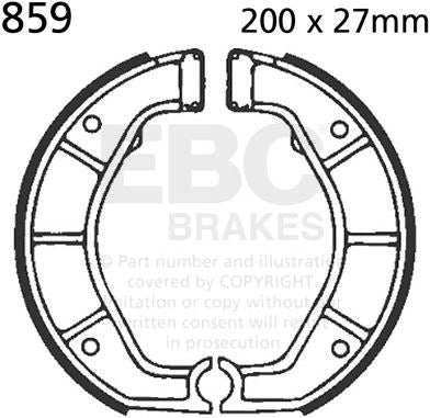 EBC-Brakes Plain Motorcycle Replacement Brake Shoes to fit Rear Left