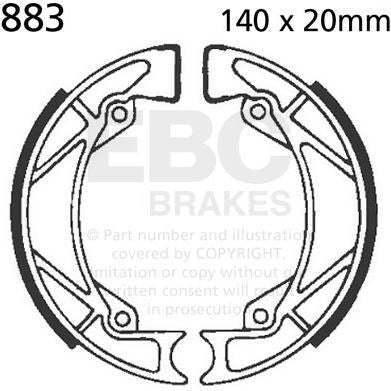 EBC-Brakes Plain Motorcycle Replacement Brake Shoes to fit Rear Left