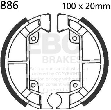 EBC-Brakes Plain Motorcycle Replacement Brake Shoes to fit Rear Left