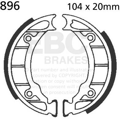 EBC-Brakes Plain Motorcycle Replacement Brake Shoes to fit Front Left
