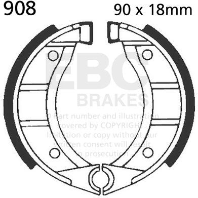 EBC-Brakes Plain Motorcycle Replacement Brake Shoes to fit Front Left