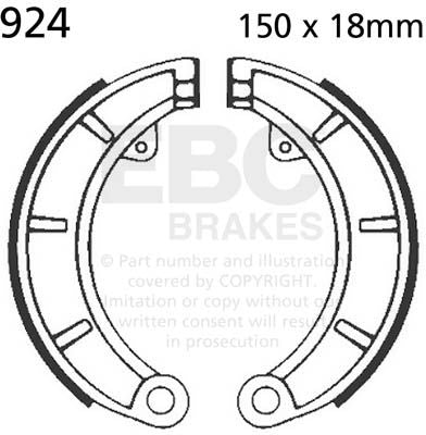 EBC-Brakes Plain Motorcycle Replacement Brake Shoes to fit Rear Left