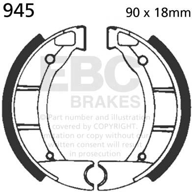 EBC-Brakes Plain Motorcycle Replacement Brake Shoes to fit Front Left