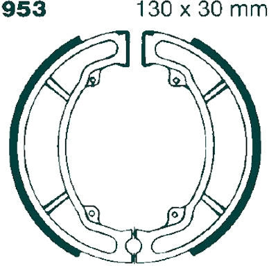 EBC-Brakes Plain Motorcycle Replacement Brake Shoes to fit Rear Right