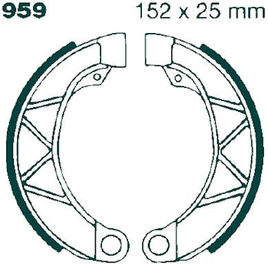 EBC-Brakes Plain Motorcycle Replacement Brake Shoes to fit Front Left