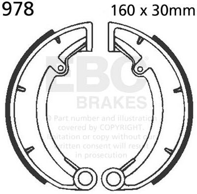 EBC-Brakes Plain Motorcycle Replacement Brake Shoes to fit Front Left