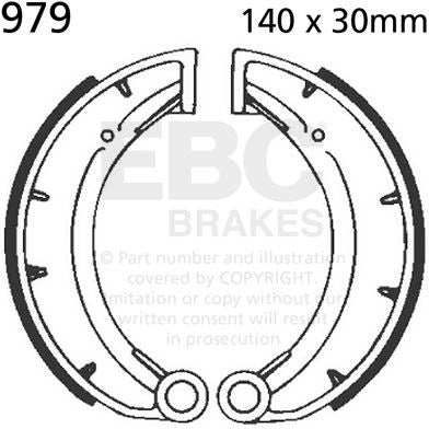 EBC-Brakes Plain Motorcycle Replacement Brake Shoes to fit Rear Left