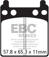 EBC-Brakes British Made Semi-Sintered V-Pads to fit Rear Left