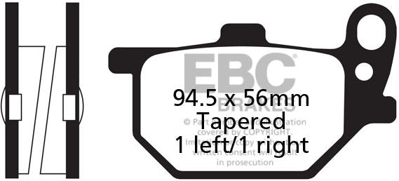 EBC-Brakes British Made Semi-Sintered V-Pads to fit Front Left