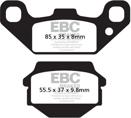 EBC-Brakes Carbon TT Pads for Enduro/MX Bikes to fit Front Left
