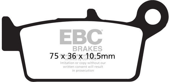 EBC-Brakes Carbon TT Pads for Enduro/MX Bikes to fit Rear Right