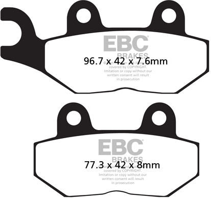 EBC-Brakes USA Made Double-H Series Sintered Brake Pads to fit Front Left