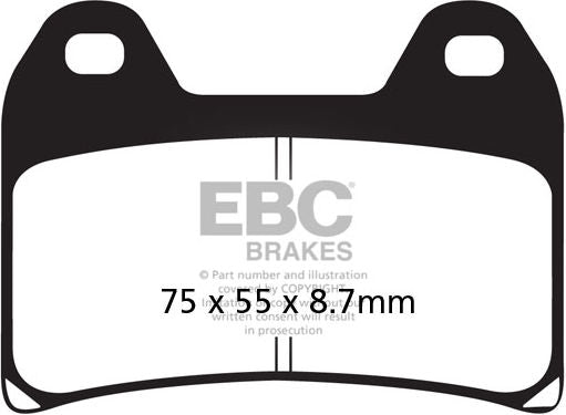EBC-Brakes British Made Semi-Sintered V-Pads to fit Front Left