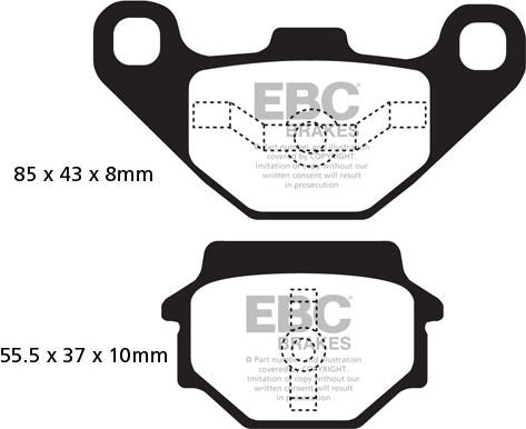 EBC-Brakes British Made Kevlar® Organic FA Series Brake Pads to fit Rear Left