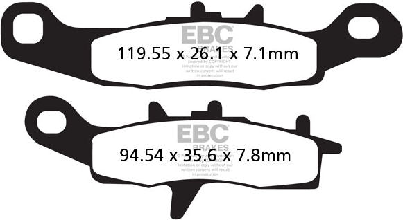 EBC-Brakes Carbon TT Pads for Enduro/MX Bikes to fit Front Left