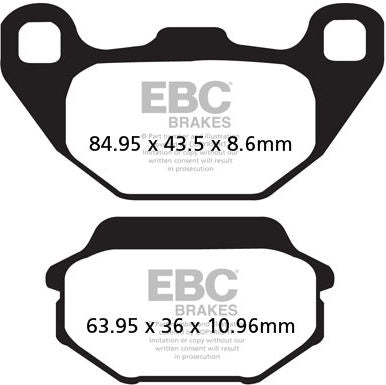 EBC-Brakes R Series Heavy Duty Sintered Brake Pads to fit Rear Left