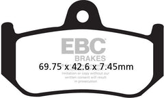 EBC-Brakes USA Made Double-H Series Sintered Brake Pads to fit Rear Left