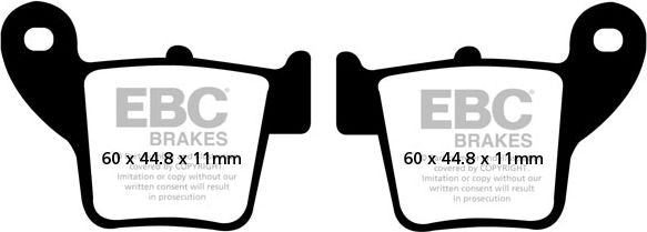 EBC-Brakes R Series Heavy Duty Sintered Brake Pads to fit Rear Right