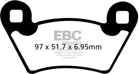 EBC-Brakes R Series Heavy Duty Sintered Brake Pads to fit Rear Left