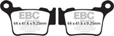 EBC-Brakes Carbon TT Pads for Enduro/MX Bikes to fit Rear Right