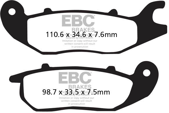 EBC-Brakes USA Made Double-H Series Sintered Brake Pads to fit Front Right
