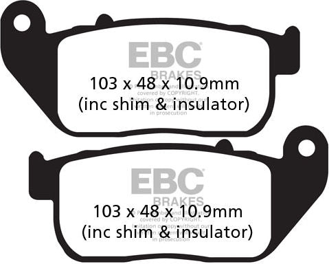 EBC-Brakes British Made Semi-Sintered V-Pads to fit Front Left