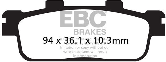 EBC-Brakes Carbon TT Pads for Enduro/MX Bikes to fit Rear Left