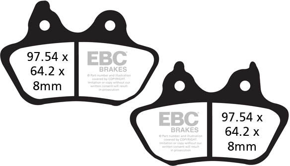 EBC-Brakes British Made Semi-Sintered V-Pads to fit Rear Left