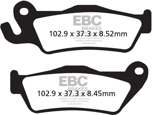 EBC-Brakes USA Made Double-H Series Sintered Brake Pads to fit Rear Right
