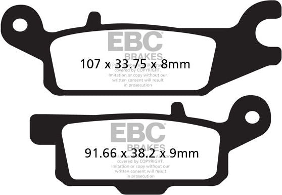 EBC-Brakes R Series Heavy Duty Sintered Brake Pads to fit Rear Left