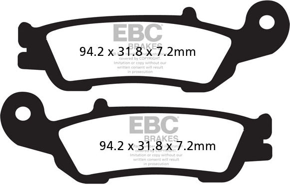 EBC-Brakes Carbon TT Pads for Enduro/MX Bikes to fit Front Left