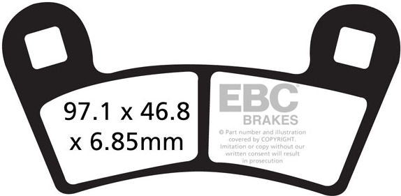 EBC-Brakes R Series Heavy Duty Sintered Brake Pads to fit Rear Left