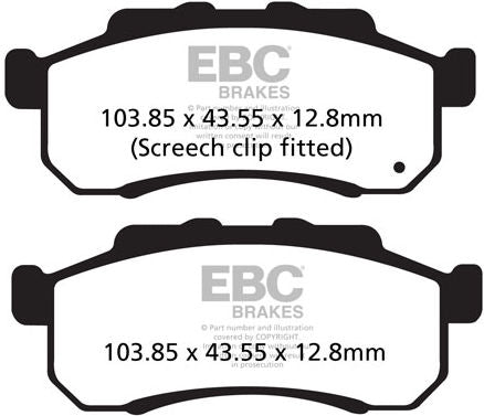 EBC-Brakes Carbon TT Pads for Enduro/MX Bikes to fit Front Left