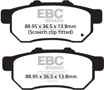 EBC-Brakes Carbon TT Pads for Enduro/MX Bikes to fit Rear Left