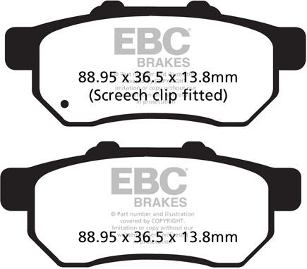 EBC-Brakes Carbon TT Pads for Enduro/MX Bikes to fit Rear Right