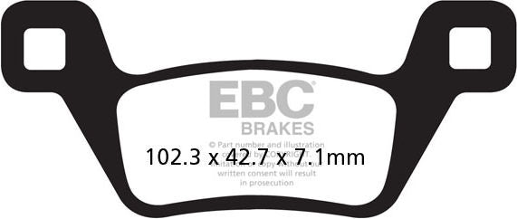 EBC-Brakes Carbon TT Pads for Enduro/MX Bikes to fit Rear Left