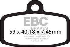 EBC-Brakes Carbon TT Pads for Enduro/MX Bikes to fit Front Left