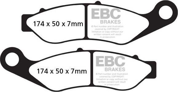 EBC-Brakes USA Made Double-H Series Sintered Brake Pads to fit Front Left